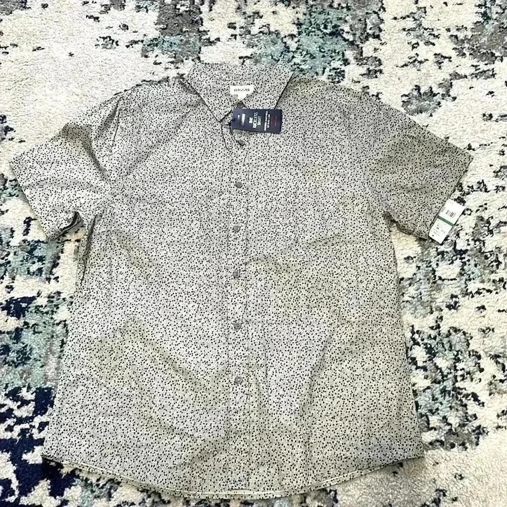 Haggar slim fit tuckless button-down shirt large NWT